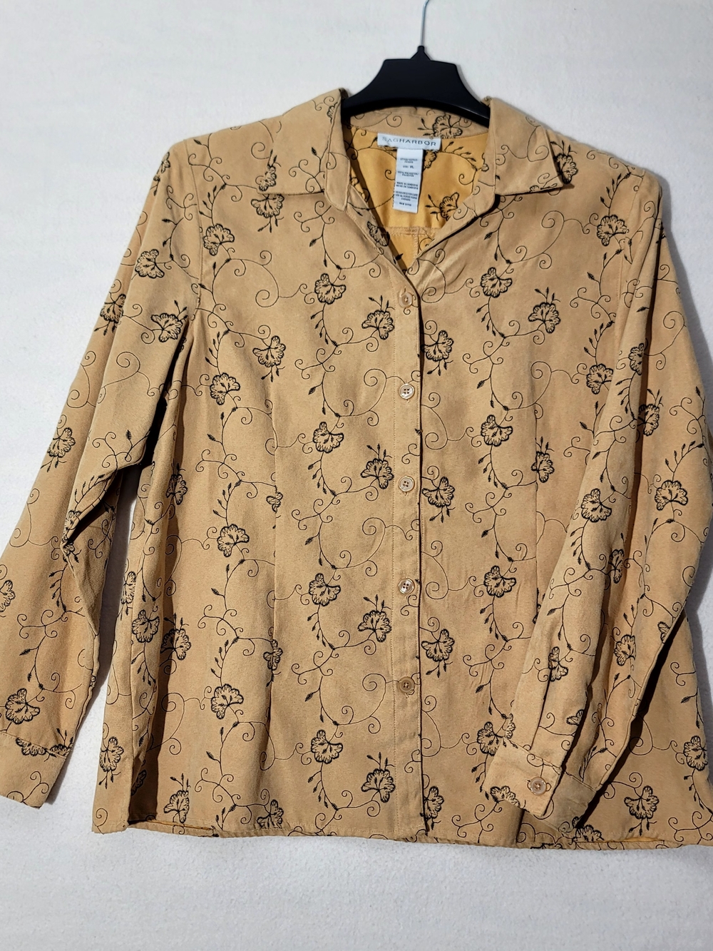 Sag Harbor Tan Floral Button-Front Blazer